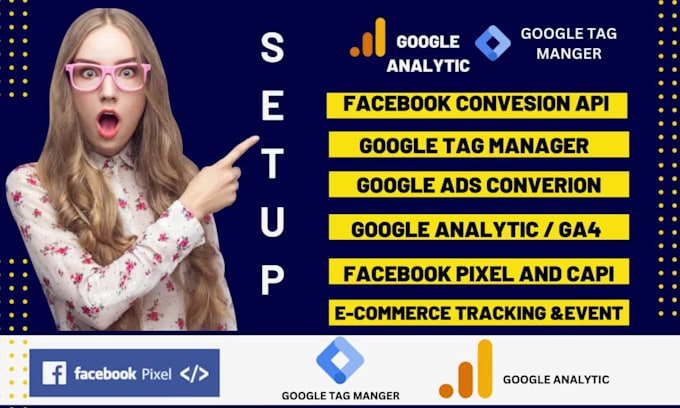 setup google analytic facebook pixel ecommerce tracking  GTM