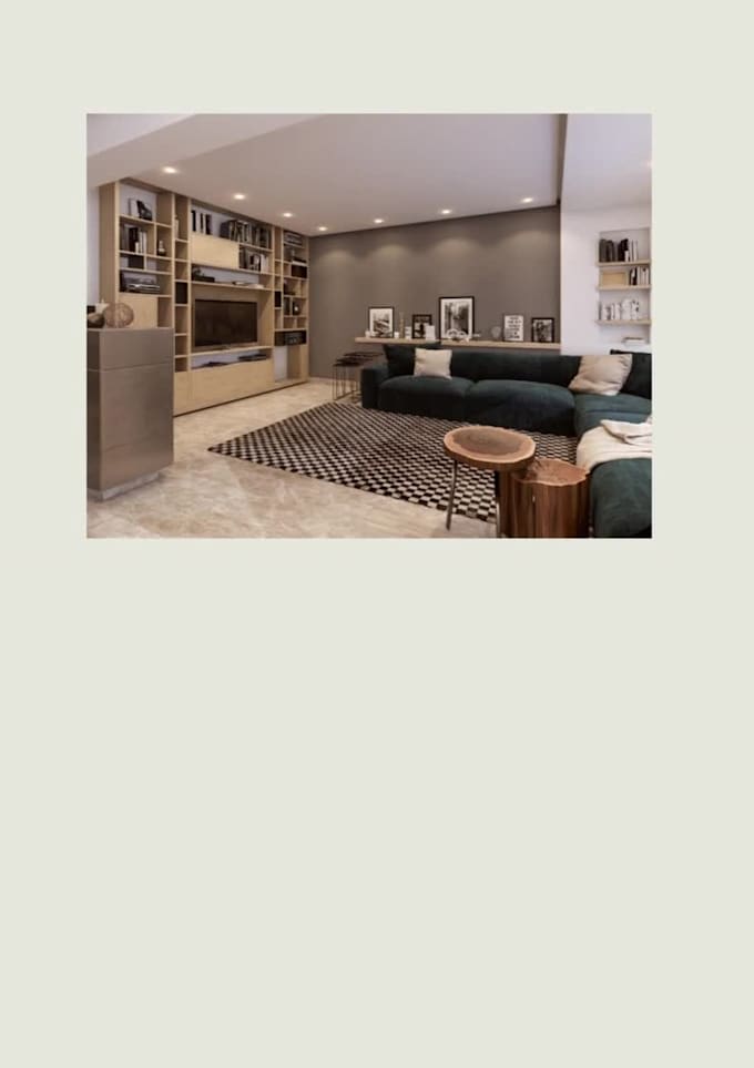 create a stylish interior mood board and 3d