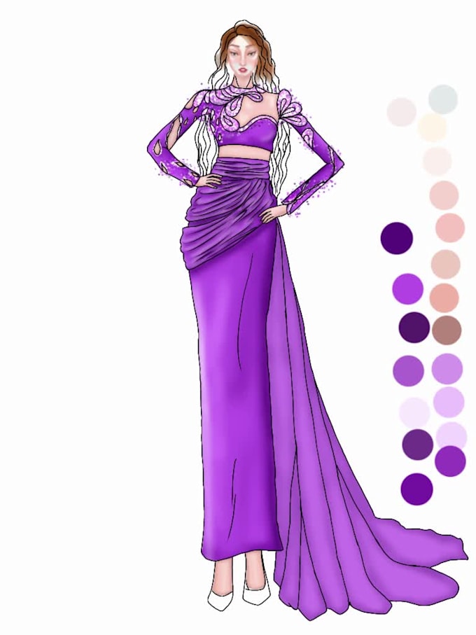 Create digital fashion illustration or clothe sketches by Vd_armadio ...