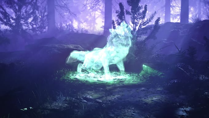 create 4k lone wolf howling logo intro animation