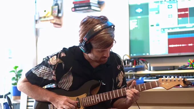 record groovy funk and pop rhythm guitar for your song
