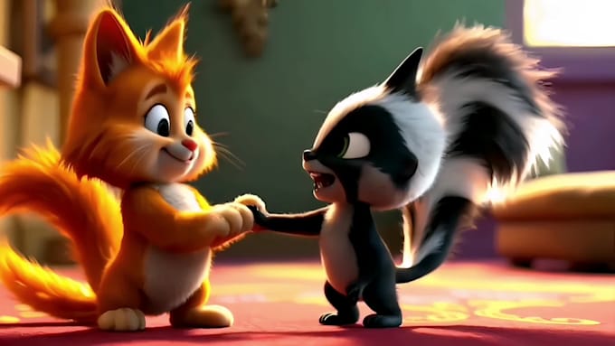 create an expert ai 3d animated cartoon complete video