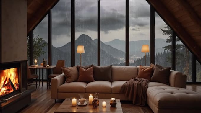 create cozy ambient rain video for youtube channel
