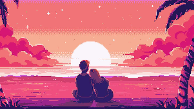 create 8bit 16bit pixel art character and looping lofi animation gif