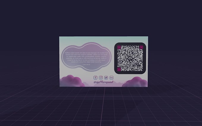 create a 3d business card design with qr code