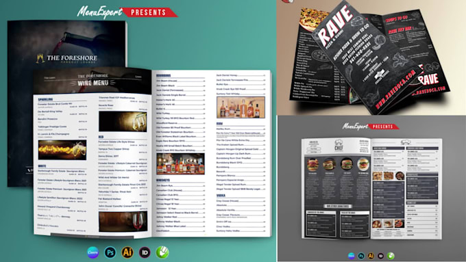 Modular Menu Design modern food or restaurant menu, digital menu board by ...