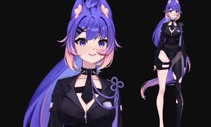 Rig 2d vtuber model, live2d vtuber avatar rigging, facerig, anime ...