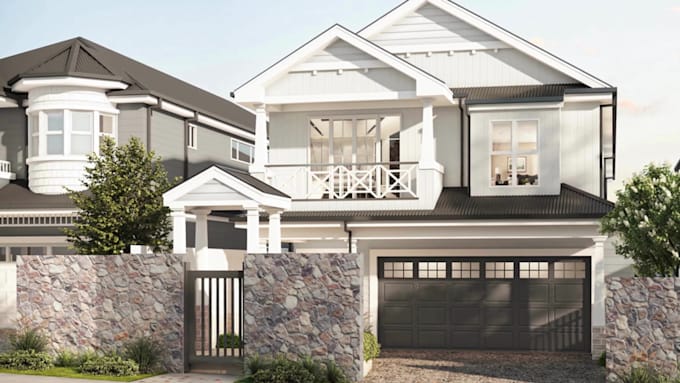 do sketchup 3d model, interior design and exterior render