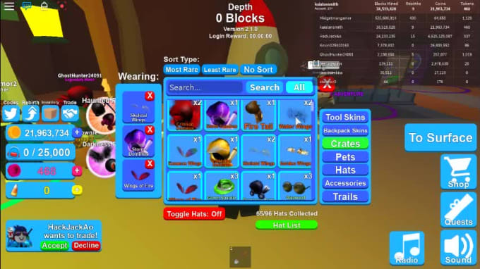1 Of Every Thing I Have On Roblox Mining Sim By Kaialansmith123
