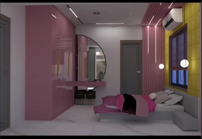 create interior design 3d model and  rendering