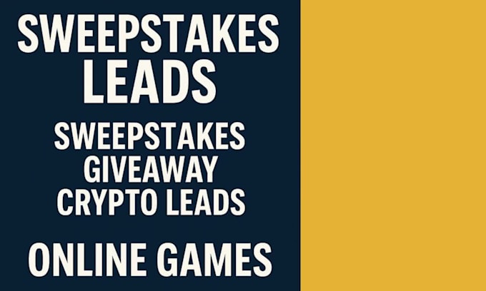 make fresh hits sweepstakes leads business sales leads giveaway and crypto leads