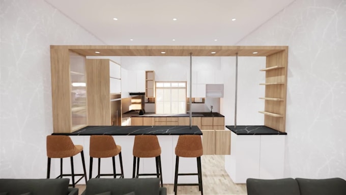 do 3d interior design for your appartement, studio, cafe