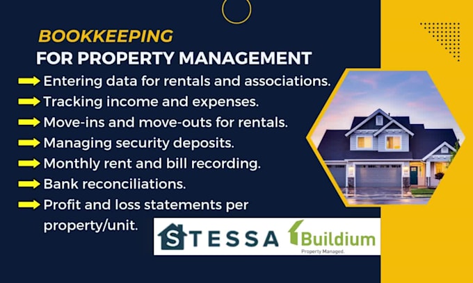 offer bookkeeping for real estate property management on stessa and buildium