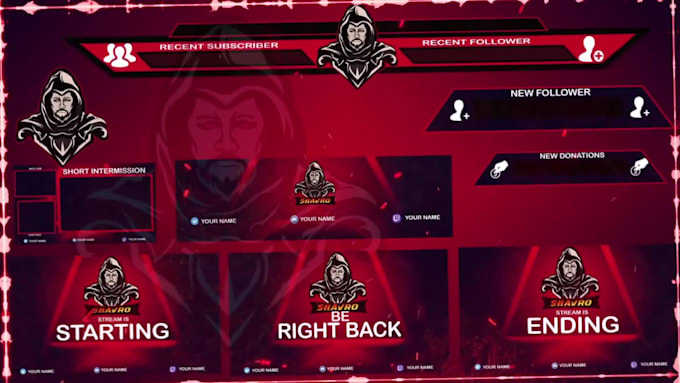 design awesome animated twitch overlays,alerts,screens and more
