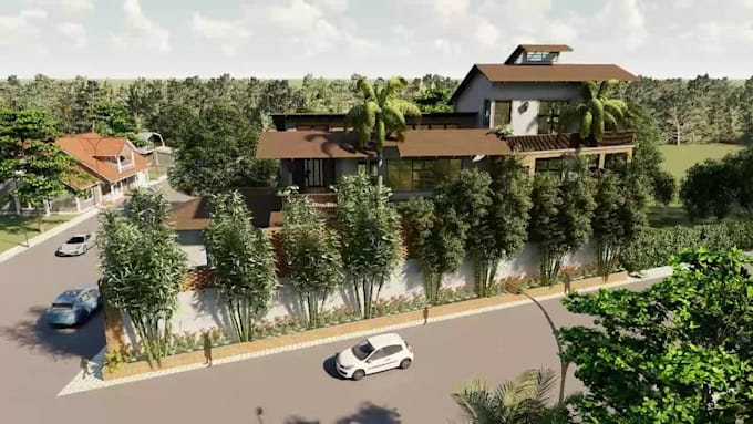 do 3d house design interior and exterior modelling  rendering
