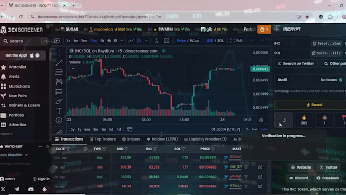 do increase react for your dex screener