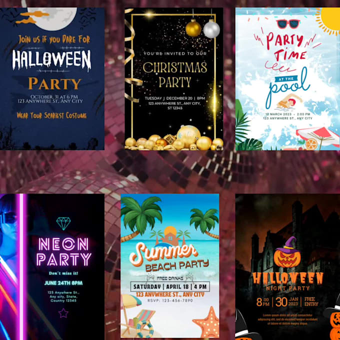 make boom party event invitation card