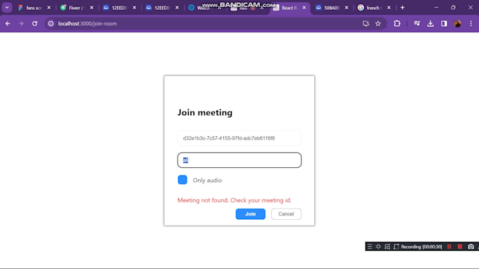 video or audio call website with webrtc react node socket io