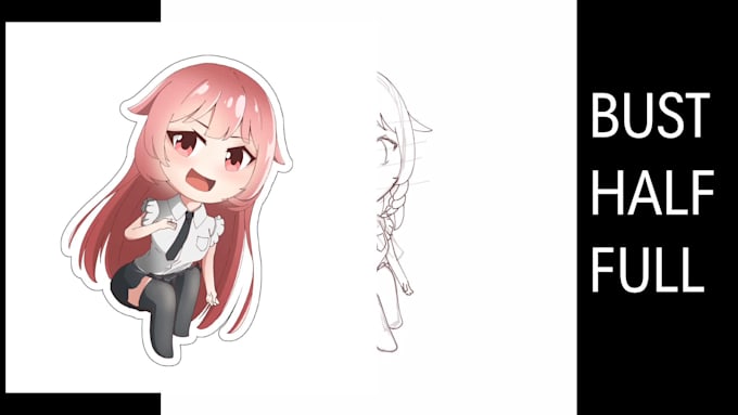 draw custom anime chibi character for twitch emotes or discord