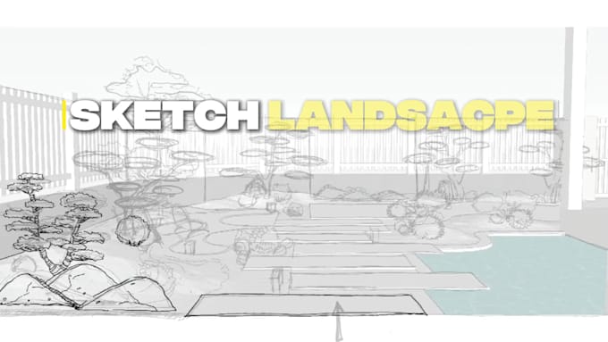 sketch garden, backyard, and front yard landscape plans
