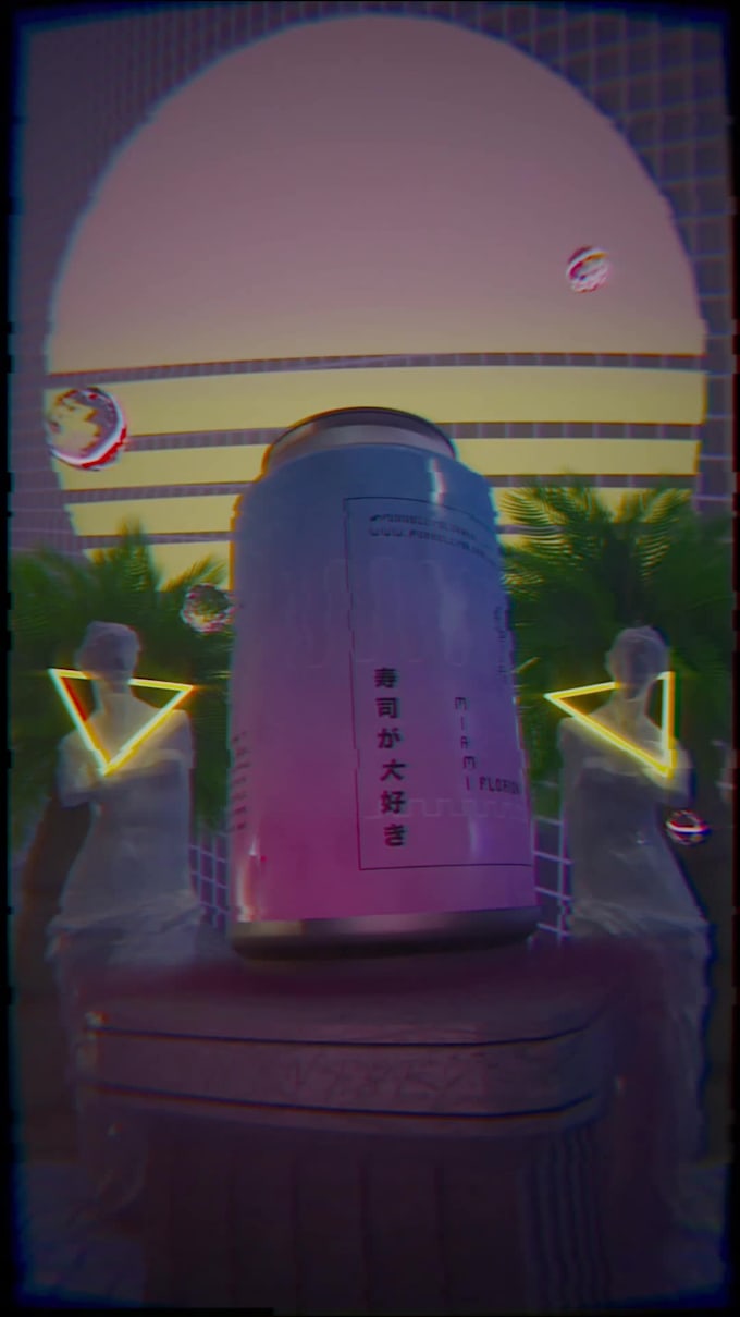 create stunning retro 80s vaporwave posters and animations