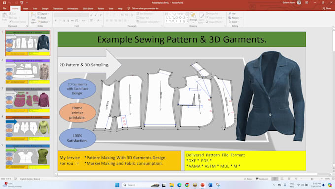 do sewing pattern design with grading