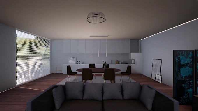 Create 3d model and render one interior design