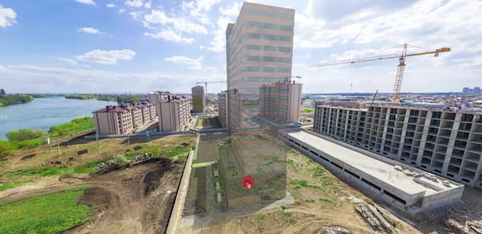 do insert of 3d rendered building in your 360 VR panorama