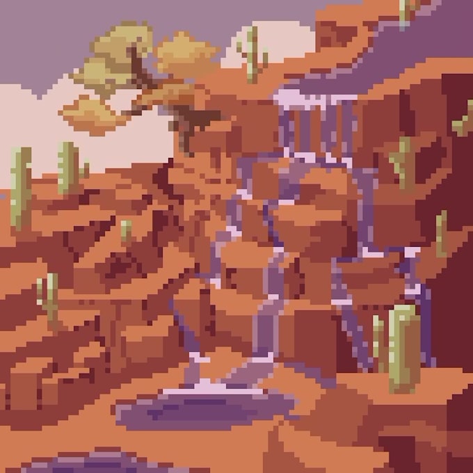 create pixel art ilustration