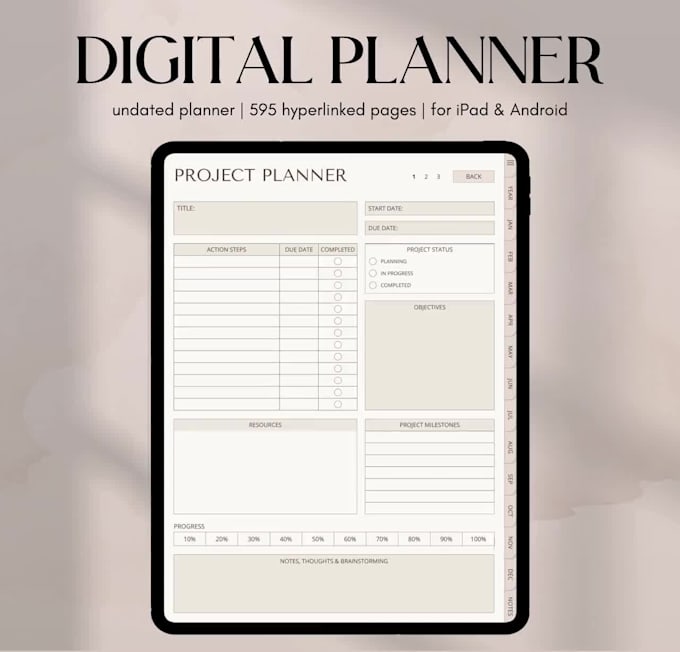design hyperlinked digital planner and journals for etsy and goodnotes in canva