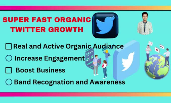 do fast organic twitter growth ,schedule posting, promotion, and marketing