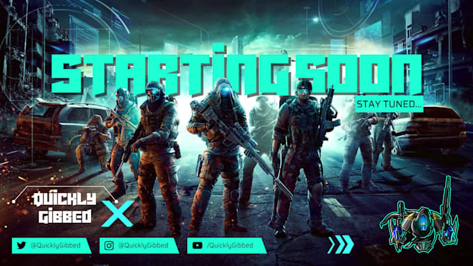 Make Custom Animated Twitch Starting Soon Brb Ending Screen By