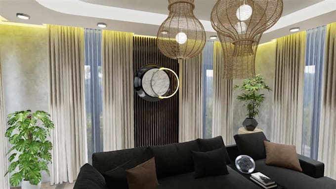 create professional interior design and realistic 3d visualization