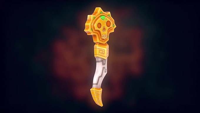 create stylized 3d game assets, props and weapons with handpainted textur