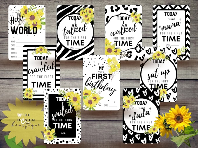 design adorable baby milestone cards, pregnancy cards
