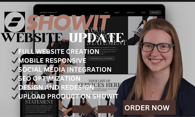 update showit, website design and redesign showit,  customize showit website