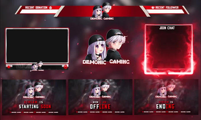 do animated twitch overlay alerts panels etc for your stream