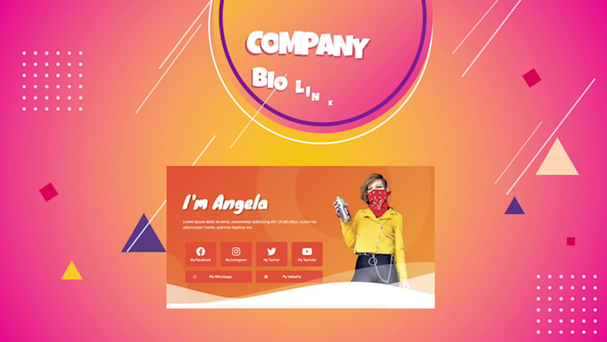 build bio link landing page custom design in elementor pro