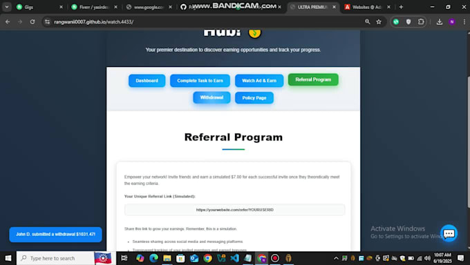 provide you auto earning bot with method