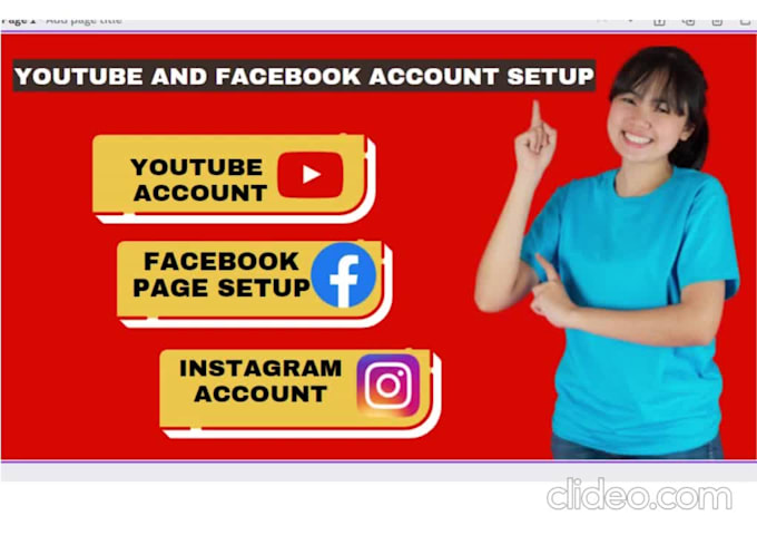 create social media account and setup business page
