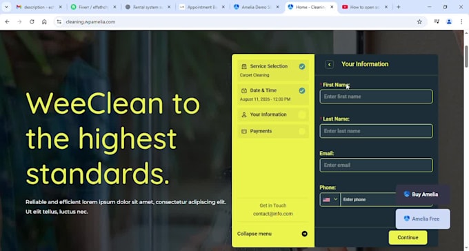 create a rental website with booking, calendar and payments