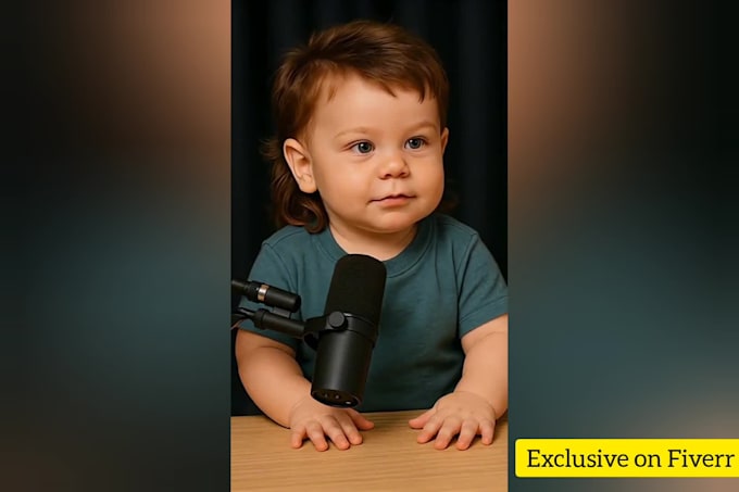 create viral baby talking podcast, ai baby podcast video