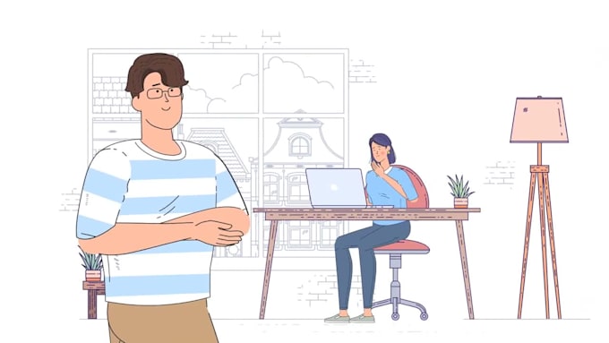 create animated explainer elearning course video and training video