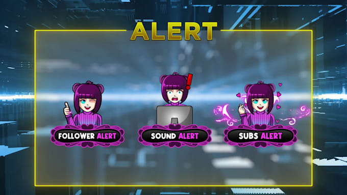 animate professional twitch alerts, alert for kick and streaming