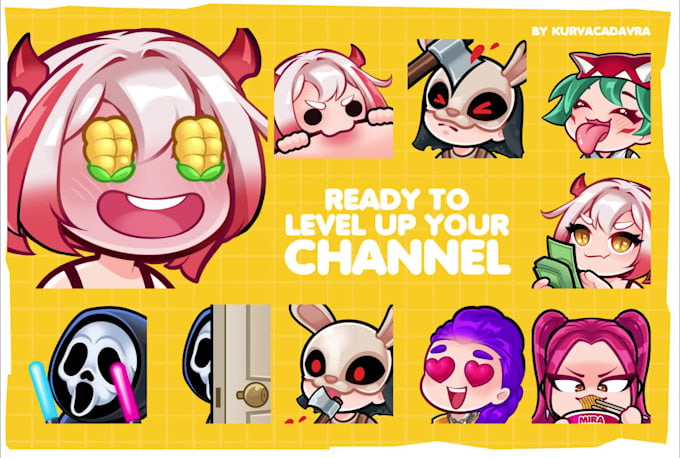 design unique static and animated emotes for twitch or discord