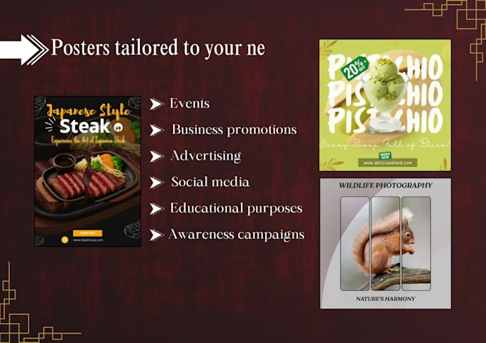 make modern and attractive posters for businesses