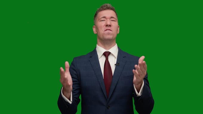 record a spokesperson video on a green screen