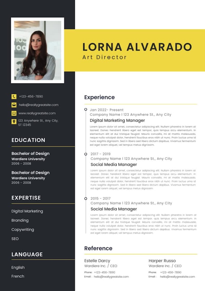 write a CV for your job, ,school or college