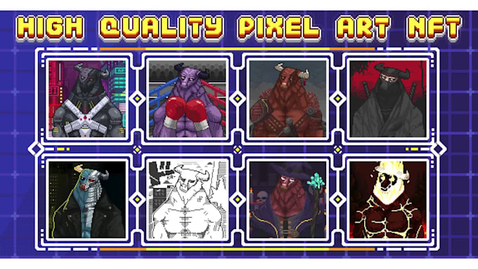draw unique pixel art nft collection with metadata