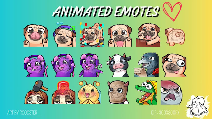 draw custom animated emotes for twitch